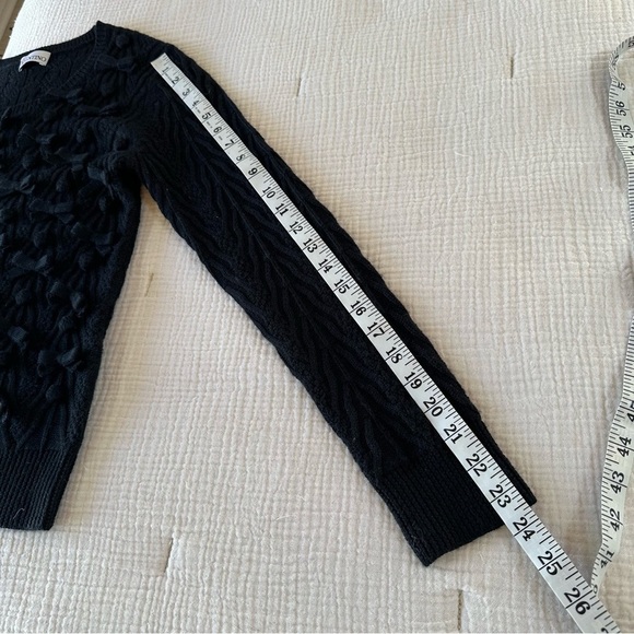 RED Valentino Black Wool Cable Knit Bow Bauble Pullover Sweater - Picture 8 of 8